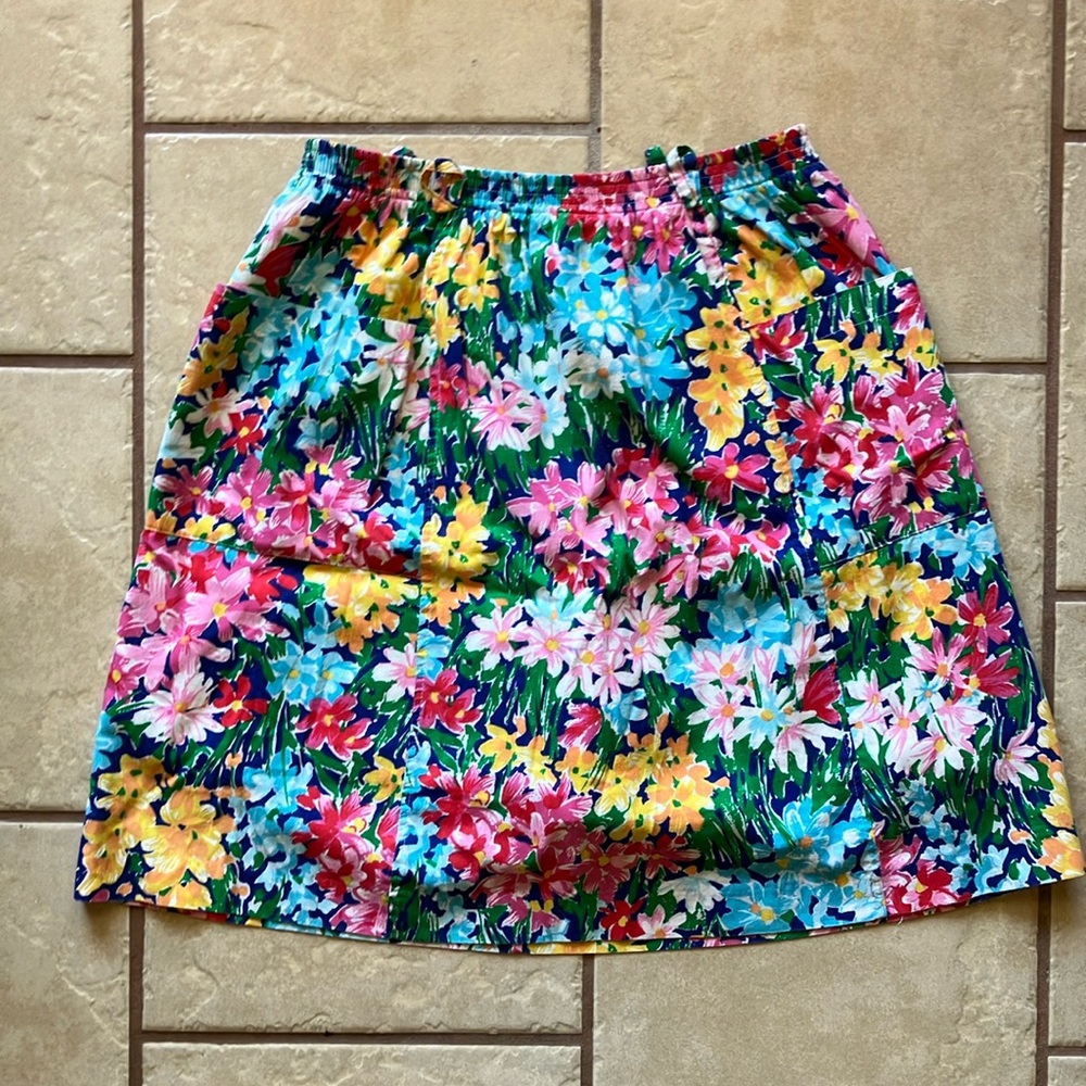 Vintage USA Pop-O Naples cotton floral skirt skort M